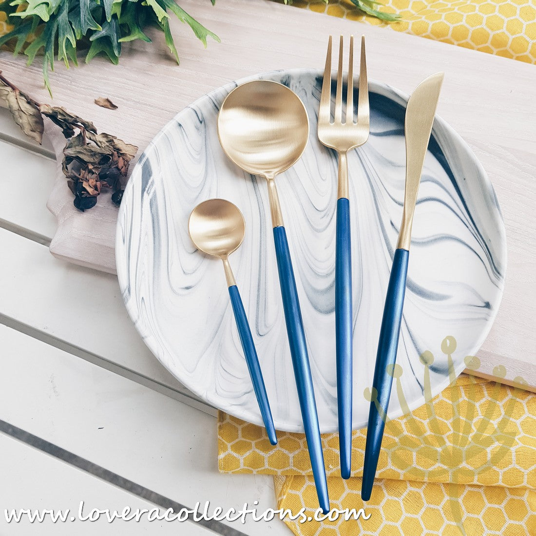 70% Off Clearance Sale - Lux Gold Blue Stainless Steel SS304 Fork Set - Elegant Dining Utensils for Parties, Weddings & Home Decor