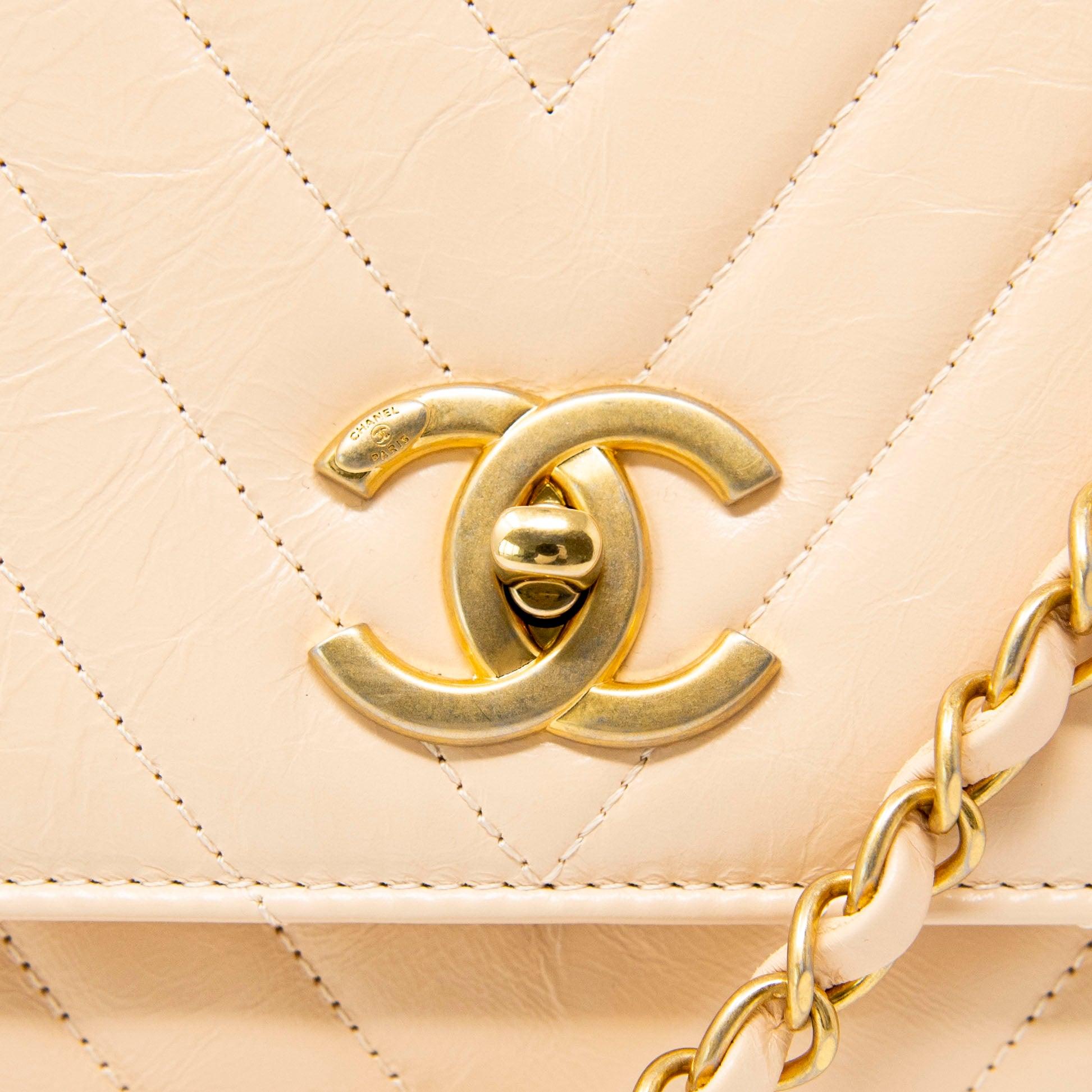 Chanel Beige Medium Coco Handle Bag - Classic Quilted Leather Crossbody & Shoulder Purse for Women | Perfect for Work, Date Night & Special Occasions
