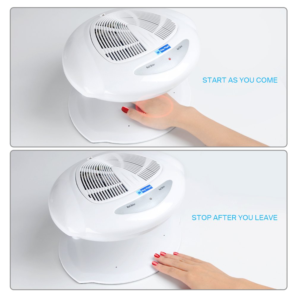 Portable Nail Dryer with Sensor - Fast Drying for Finger & Toe Polish, Warm & Cool Blower Fan, CE Certified | Perfect for Home Manicures, Nail Art, and Salon Use