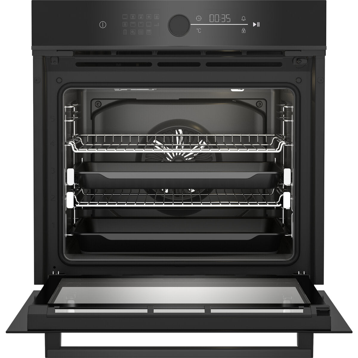 Beko 60cm Dark Stainless Steel Pyrolytic Oven with Meat Probe & Airfry Function - BBO6852PDX | Self-Cleaning, Multi-Function Cooking | Perfect for Baking, Roasting & Air Frying [Carton Damage]