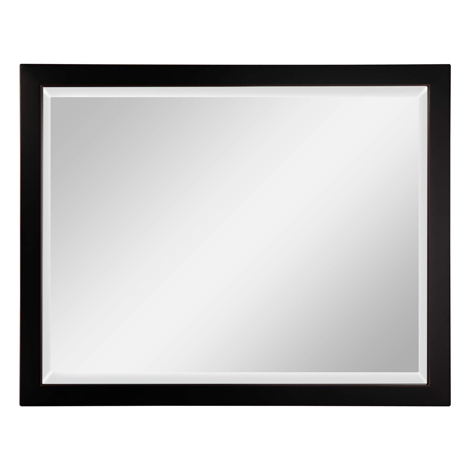 Oil Rubbed Bronze Rectangle Mirror with Black Metal Frame & Red Gold Accent - 30x24 Inches - Horizontal or Vertical Hanging - Perfect for Living Room Vanity, Bathroom & Bedroom Decor