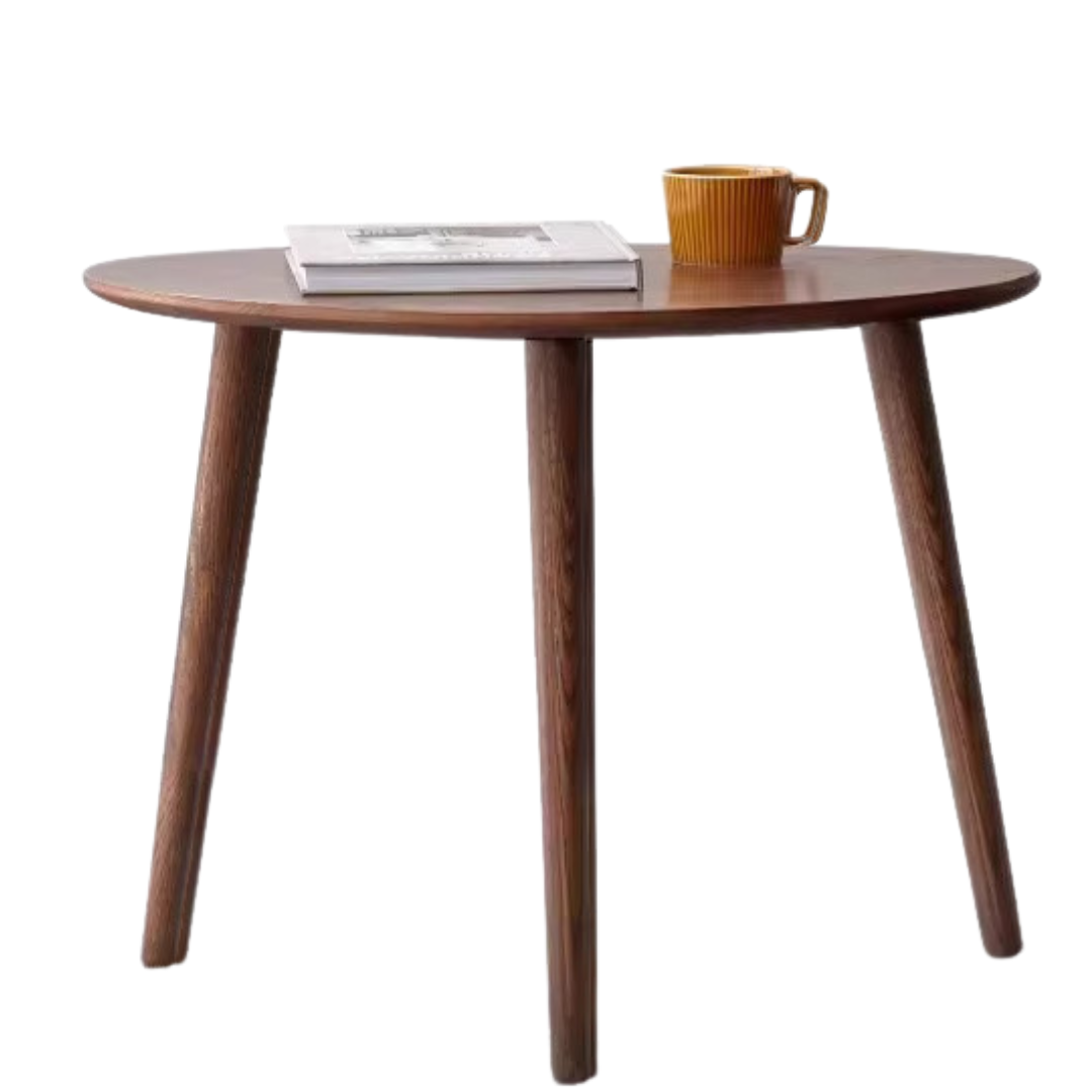Solid Oak Wood Side Table in Walnut Finish - Perfect for Living Room, Bedroom, or Office Furniture