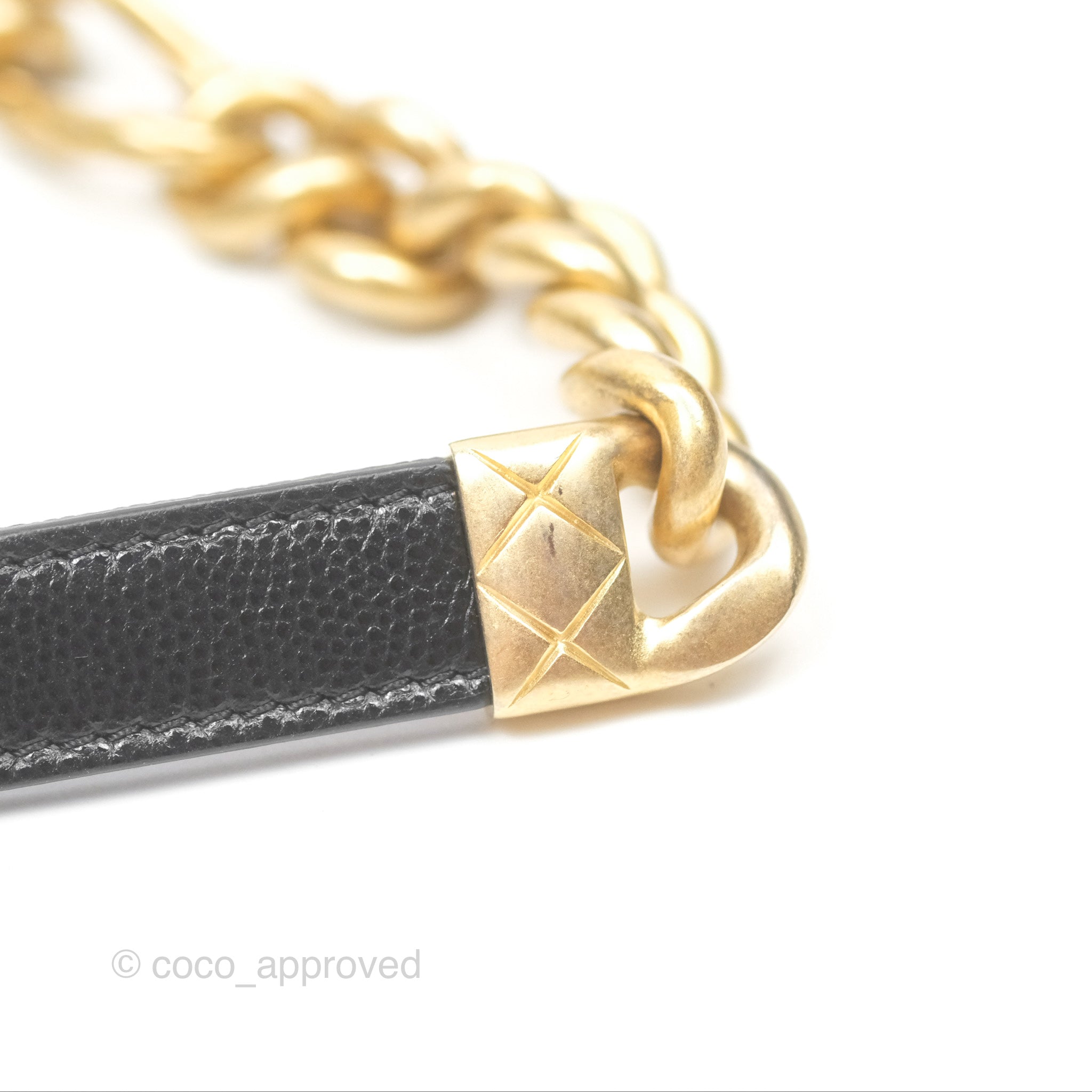 Chanel Quilted Caviar Leather Bracelet On Chain Flap Bag - Black with Aged Gold Hardware - Perfect for Evening Events, Parties & Luxury Fashion Accessories