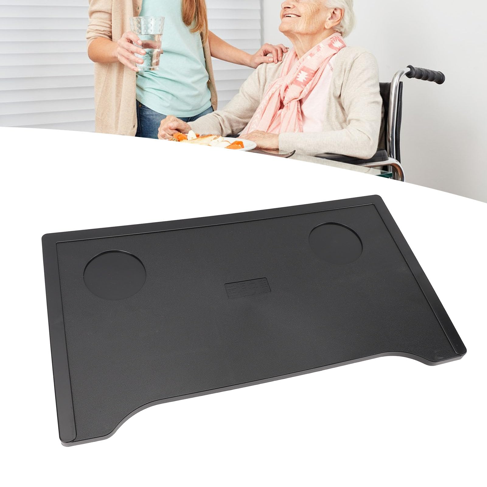 **Universal Detachable Wheelchair Tray Table with Cup Holders - 11.81 x 20.87 Inches - Lightweight & Adjustable Lap Desk for Eating, Reading, Working, or Resting - Perfect for Home, Hospital, and Travel Use**