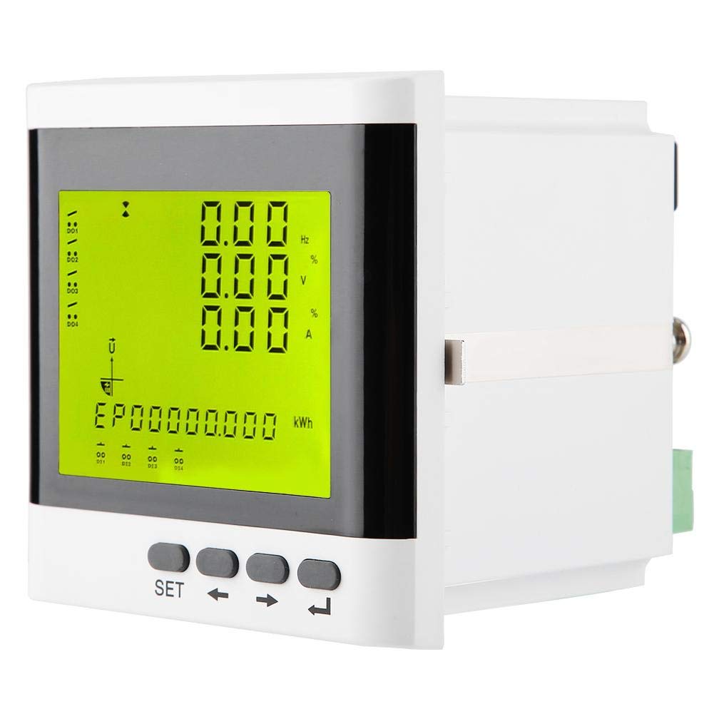 Oumefar High Precision Digital LED 3 Phase Power Meter - Programmable Watt, Volt, Amp Energy Monitor with LCD Display for Industrial & Home Electrical Systems - Perfect for Solar Panels, Generators, and Power Distribution Monitoring