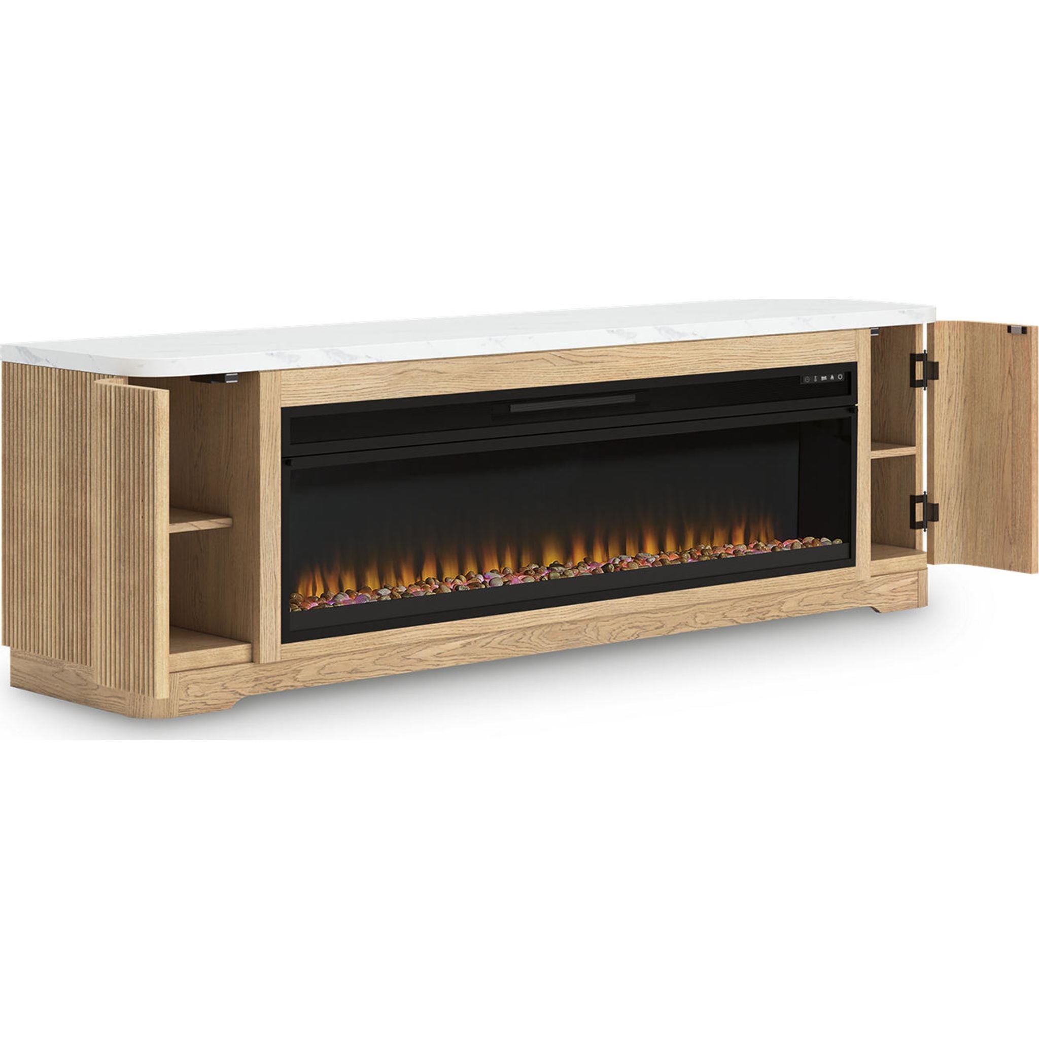 Modern Camdill TV Stand with Built-in Electric Fireplace - Stylish Entertainment Center for Living Room, Bedroom & Home Theater