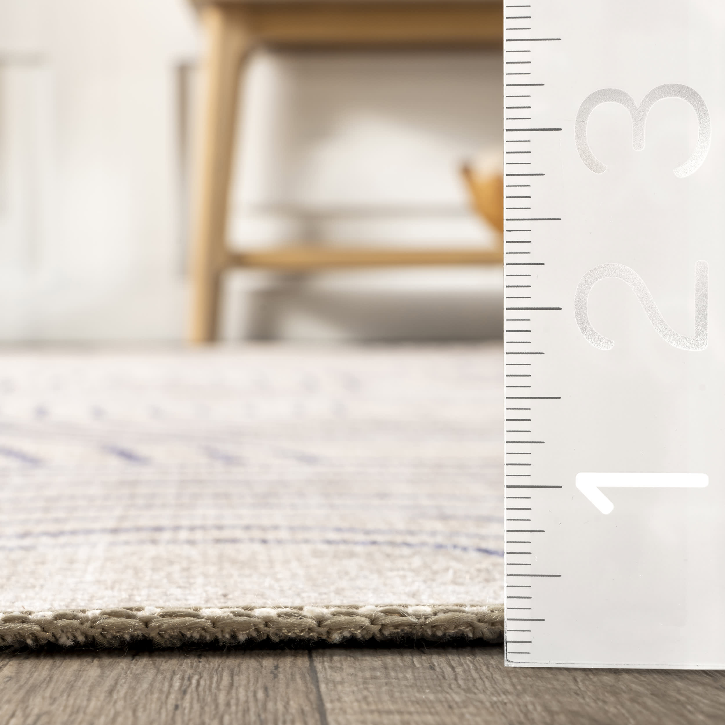 Adira Reversible Washable Rug - Soft Non-Slip Area Rug for Living Room, Bedroom, Nursery | Beige & Navy Blue | Indoor Home Decor