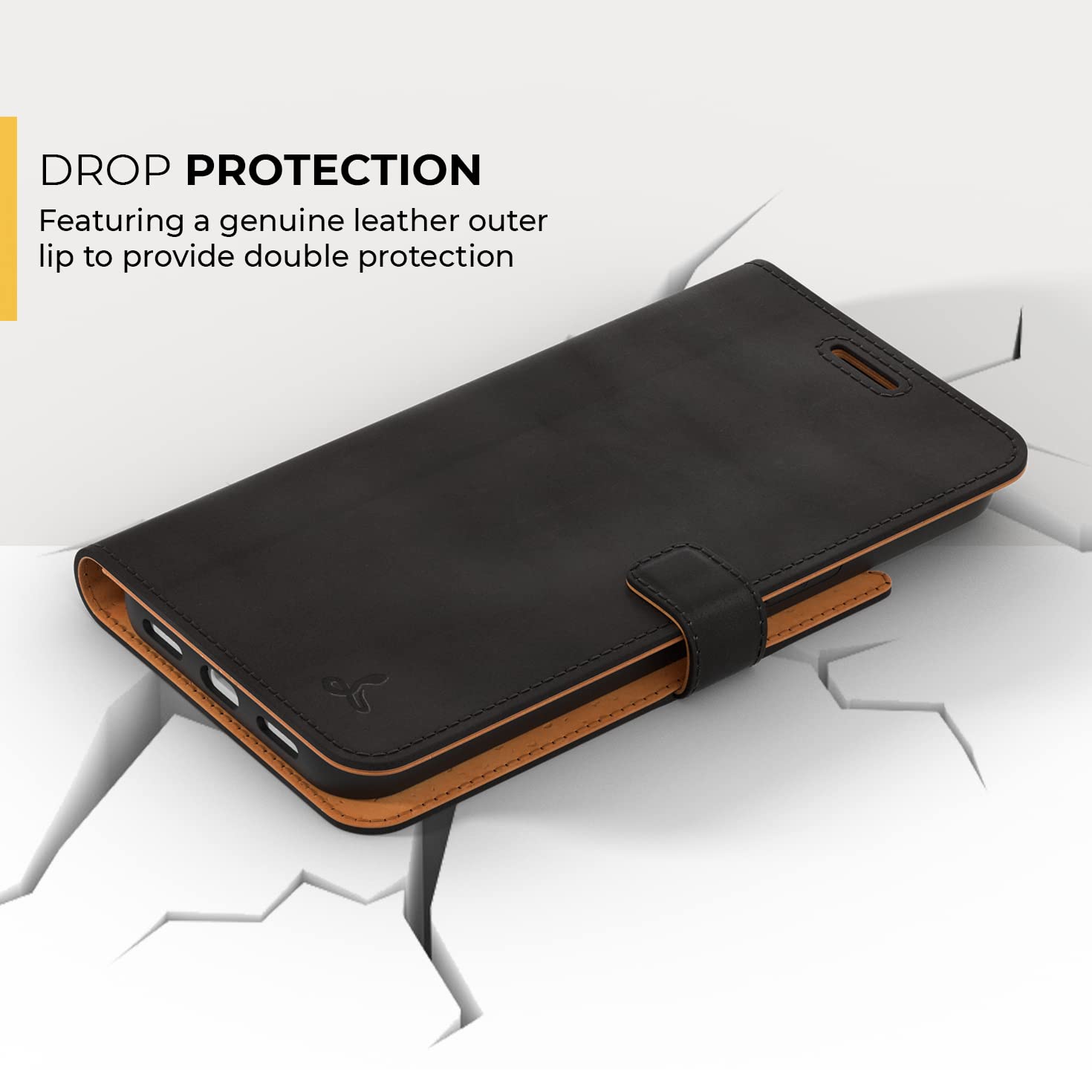 Premium Genuine Leather iPhone 13 Pro Max Wallet Case with Card Holder & Stand - Flip Folio Cover for iPhone 13 Pro Max (Black) | Perfect for Business Travel, Daily Commute & Hands-Free Viewing
