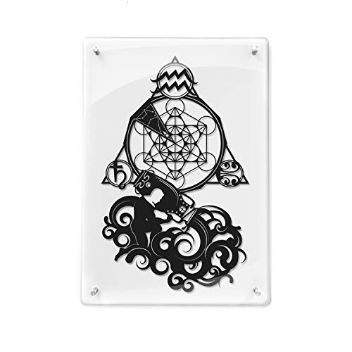 Framed Aquarius Zodiac Constellation Art - Unique Star Sign Silhouette Paper Cutout - Perfect Birthday Gift & Home Decor for Astrology Lovers | Wall Art for Bedroom, Office & Living Room