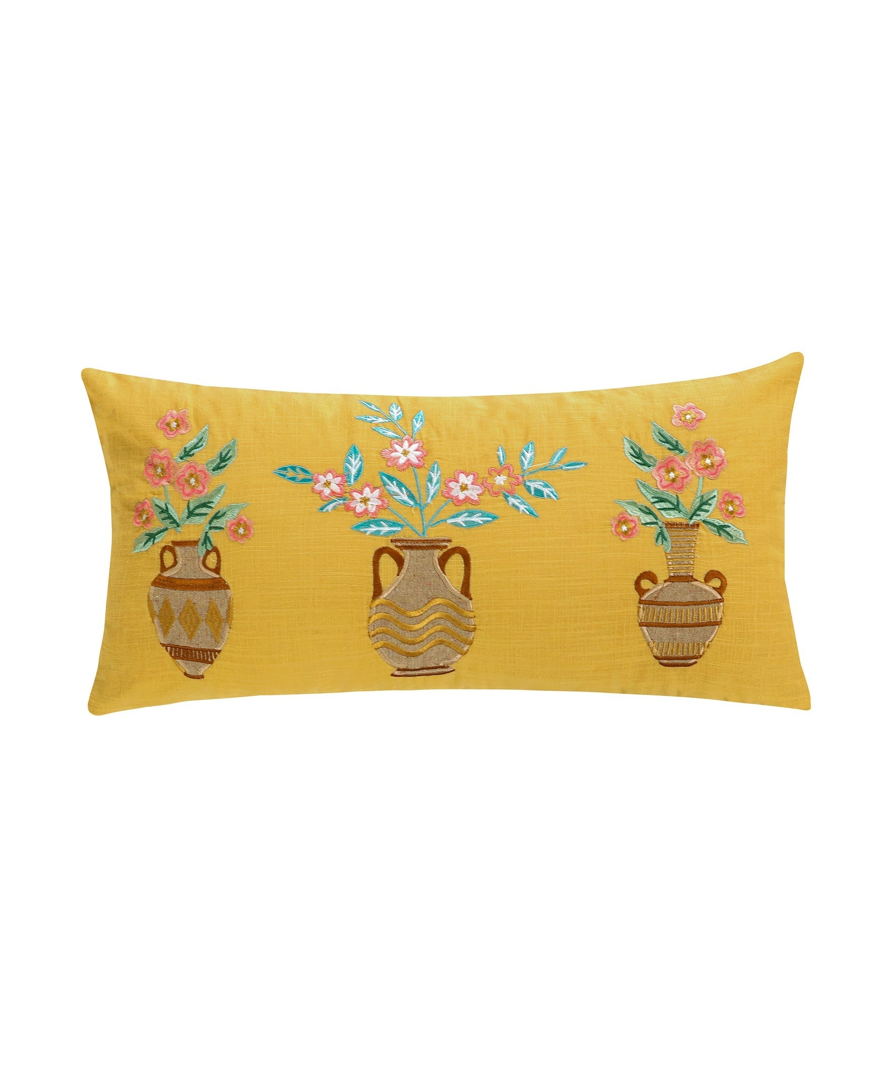 Napali Embroidered Plant Tassel Pillow - Bohemian Home Decor Throw Pillow for Sofa, Bed & Nursery | Perfect for Living Room, Bedroom & Dorm Decor