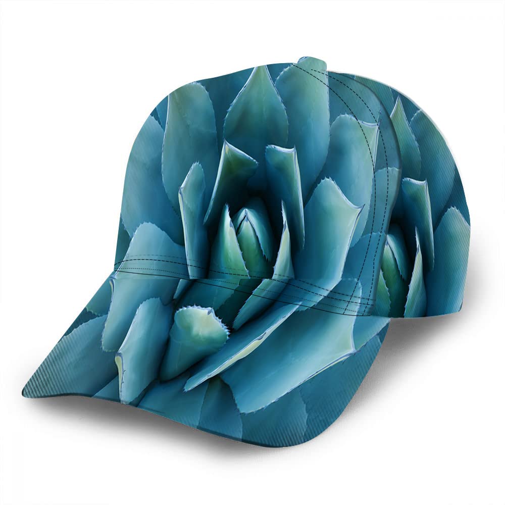 WONDERTIFY Agave Plant Baseball Cap - Adjustable Succulent Tequila Desert Hat for Men & Women - Green Dad Hat for Sports, Outdoor Activities & Casual Wear