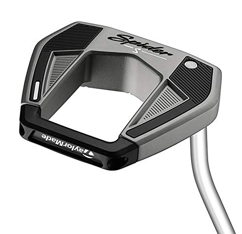 TaylorMade Spider S Putter - Platinum/White Single Bend Golf Club | High-Performance Mallet Putter for Precision Putting | Perfect for Golfers Seeking Accuracy on the Greens