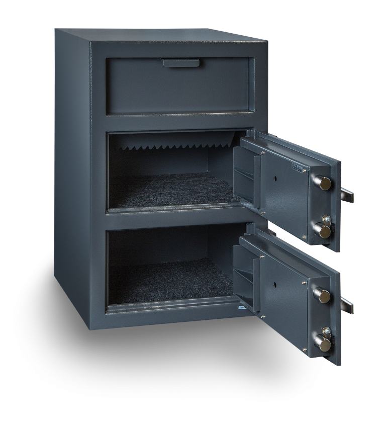 Hollon FDD 3020CK Double Door Commercial Depository Safe - Heavy Duty Cash Drop Box for Retail Stores, Banks & Offices
