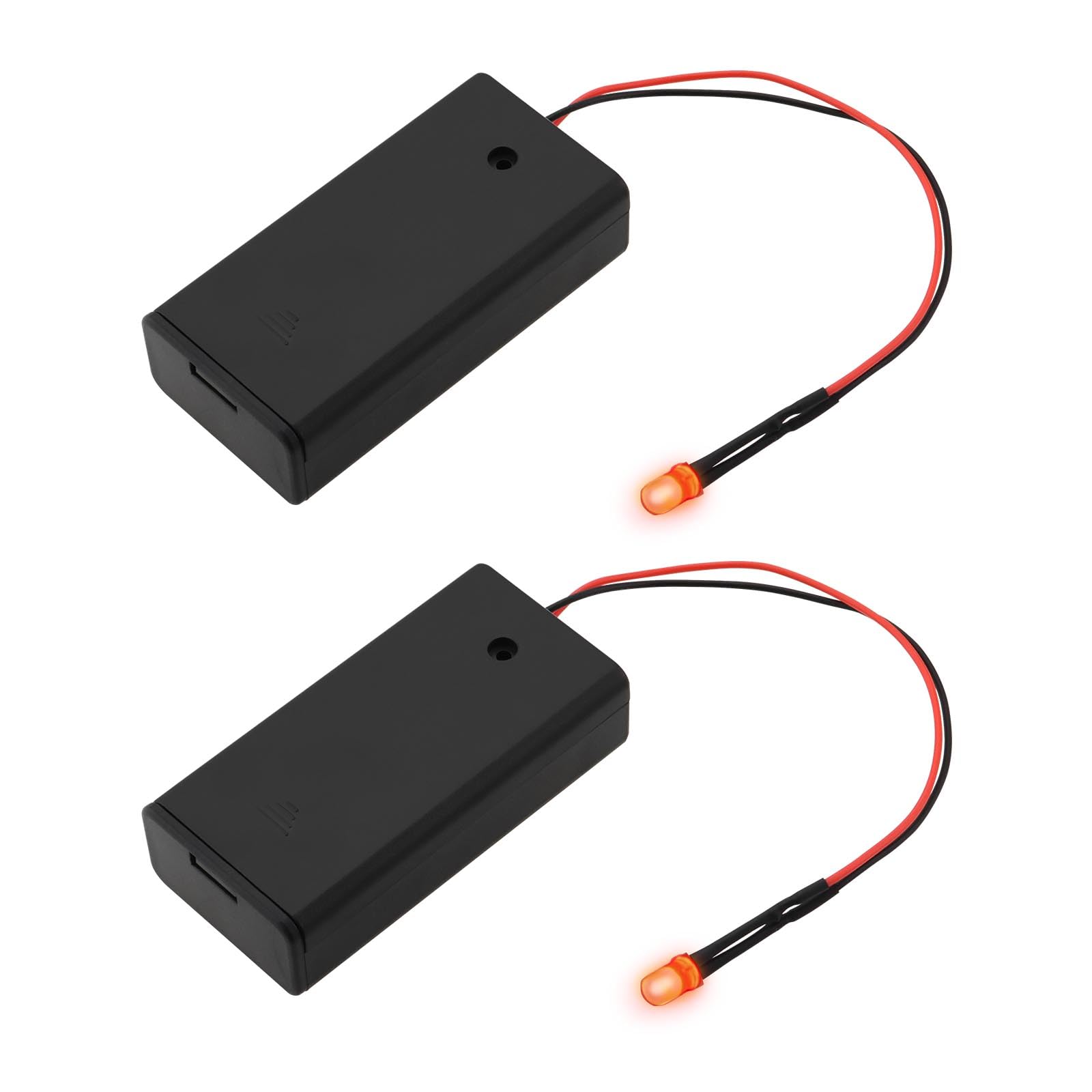 2 Pack 5mm Red LED Fake Alarm Light with Pre-Wired Battery Holder - Car, Boat, Motorcycle, Garage Security Deterrent (AA Batteries Not Included) | Perfect for Vehicle Protection & Burglar Prevention