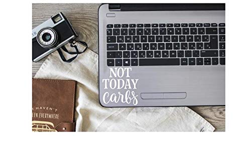 Not Today Carbs Vinyl Decal - White 4.3 x 4.5 Inch - Made in USA by Foxtail Decals - Waterproof Sticker for Car Windows, Laptops, Tablets, Water Bottles - Perfect for Keto Dieters, Gym Motivation & Office Decor