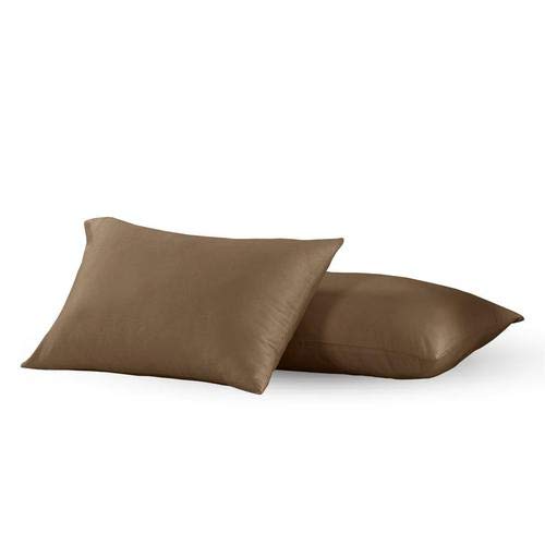Luxury 650 Thread Count King Size Pillowcases (Set of 2) - Soft & Easy Care Solid Color Pillow Covers for Bedroom, Hotel, and Home Decor