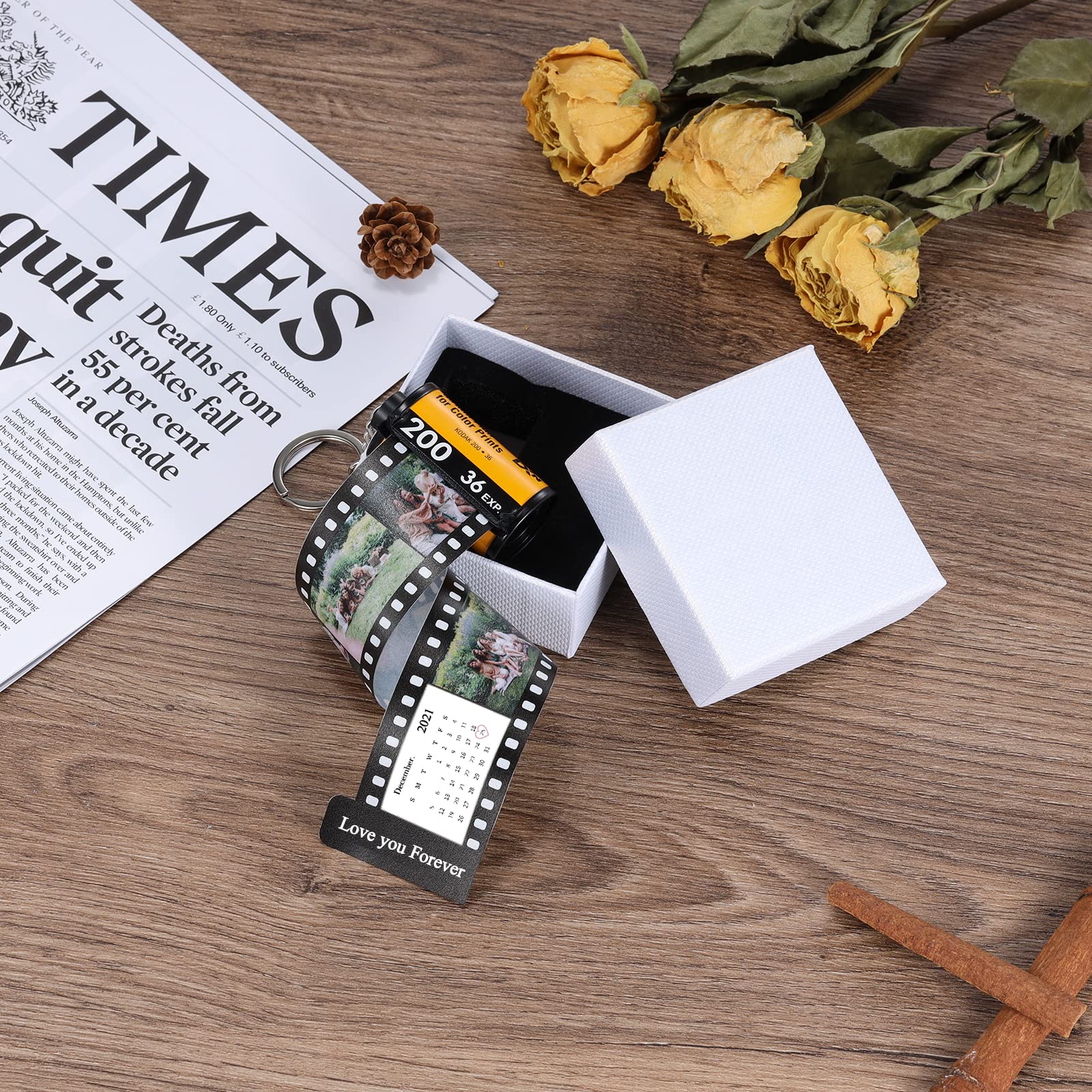 Personalized Camera Film Roll Keychain - Custom Photo Memory Keychain for Travel, Gifts & Keepsakes | Unique Wedding, Anniversary & Graduation Souvenirs