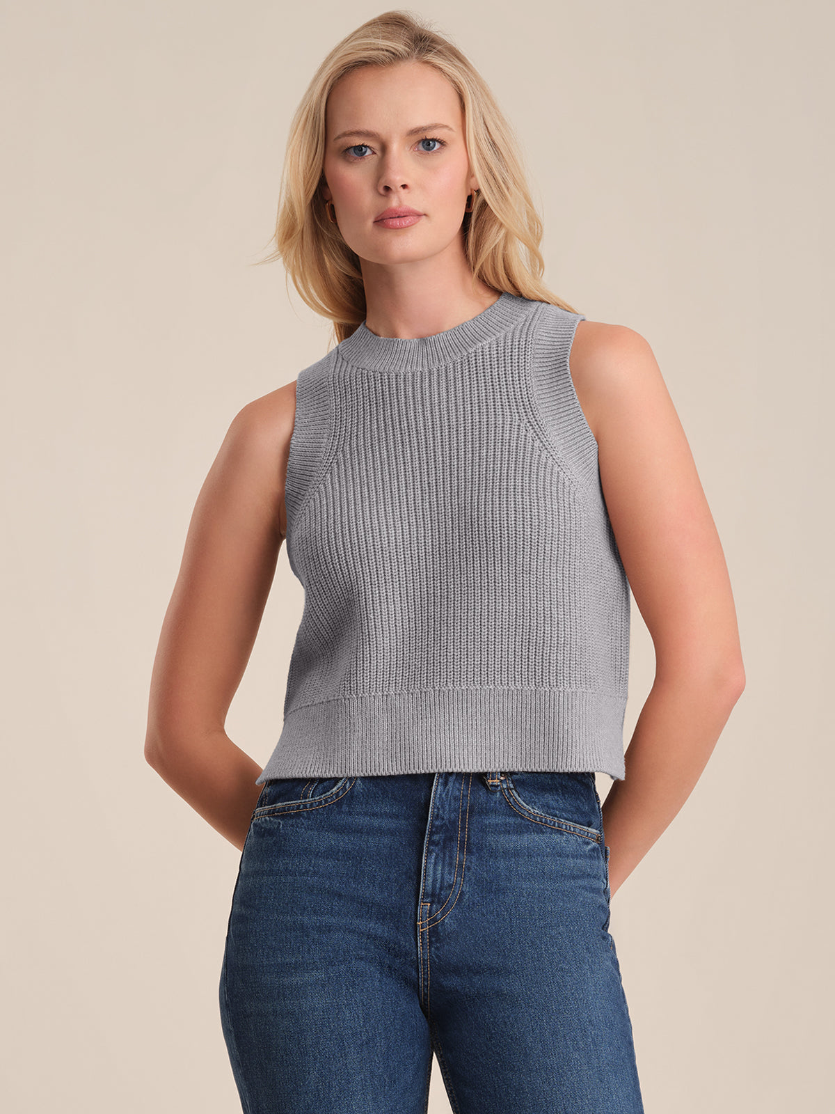 Demi Metallic Crewneck Tank Top for Women - Shiny & Stylish Casual Wear - Perfect for Parties, Outings & Everyday Fashion
