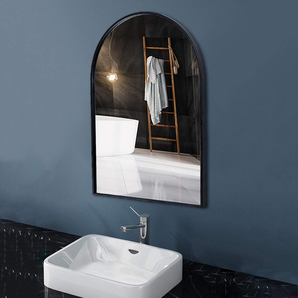 Modern Black Wall Mounted Bathroom Mirror 19.7