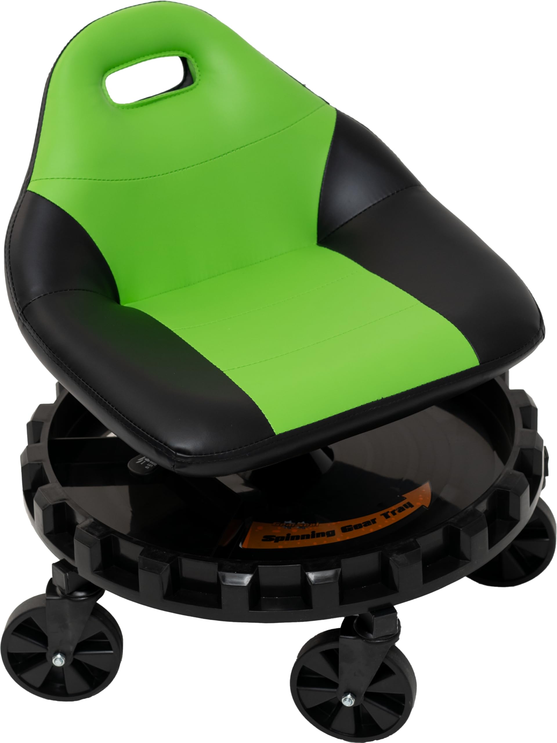 Traxion Progear 400lb Capacity Mobile Rolling Gear Seat - Heavy Duty Mechanic Stool with Wheels for Automotive, Garage, and Workshop Use
