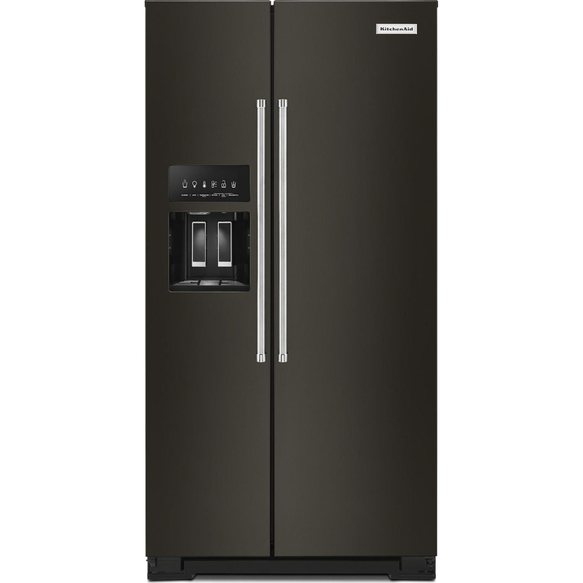 KitchenAid KRSC703HBS 36-Inch Counter-Depth Side by Side Refrigerator with Black Stainless Steel Finish - Perfect for Modern Kitchens & Open-Concept Living Spaces