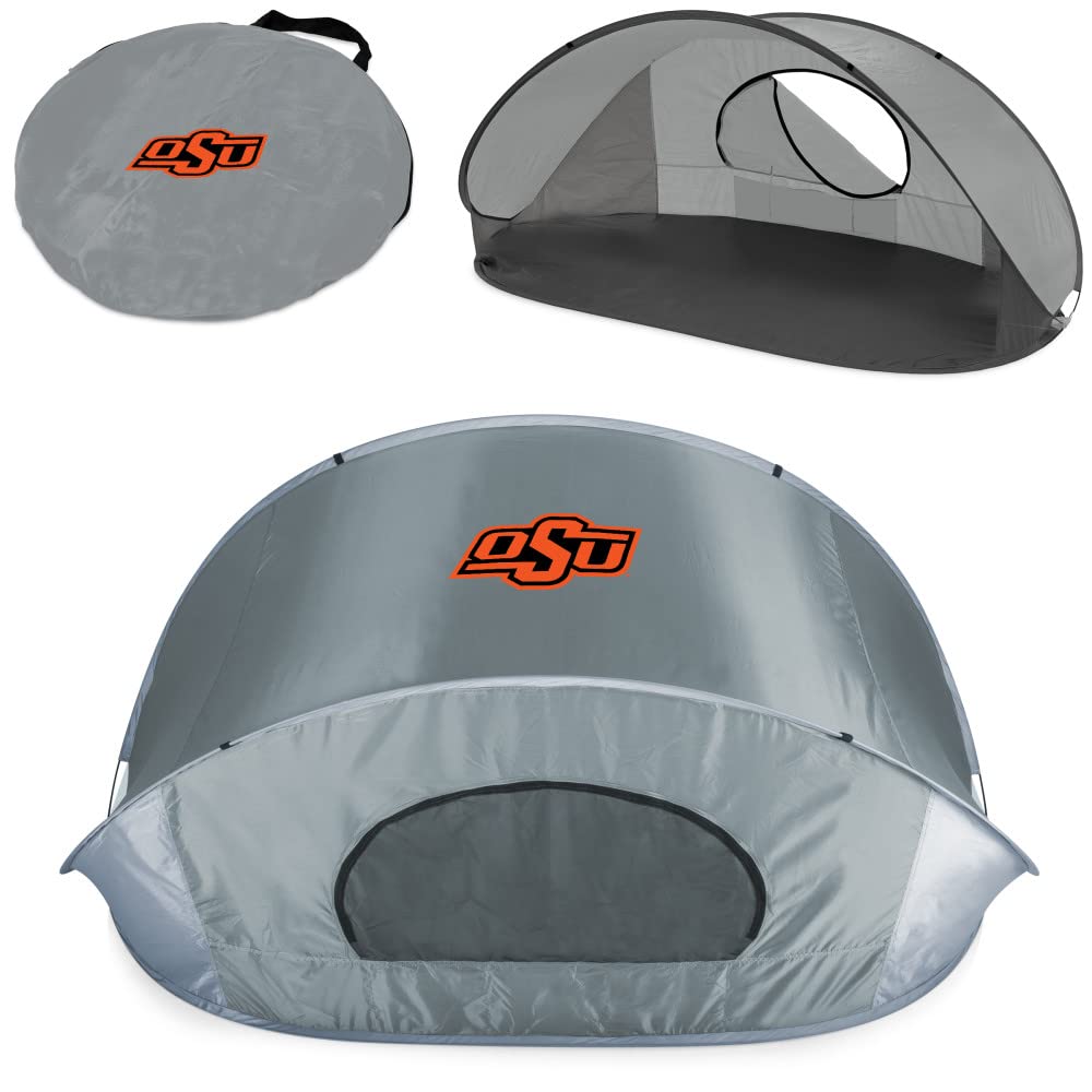 PICNIC TIME NCAA Georgia Tech Yellow Jackets Manta Portable Beach Tent - Pop Up Sun Shelter for Outdoor, Camping & Picnic (Gray with Black Accents) - Perfect for Beach, Park, Backyard & Sports Events
