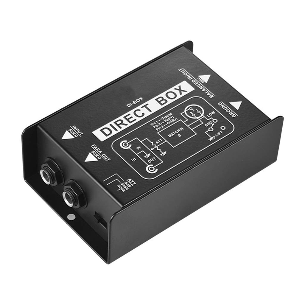 Professional Single Channel Passive DI Box for Car Audio & Home Stereo - High Quality Direct Injection Box for Musicians & DJs - Perfect for Live Performances, Studio Recording & Home Theater Systems