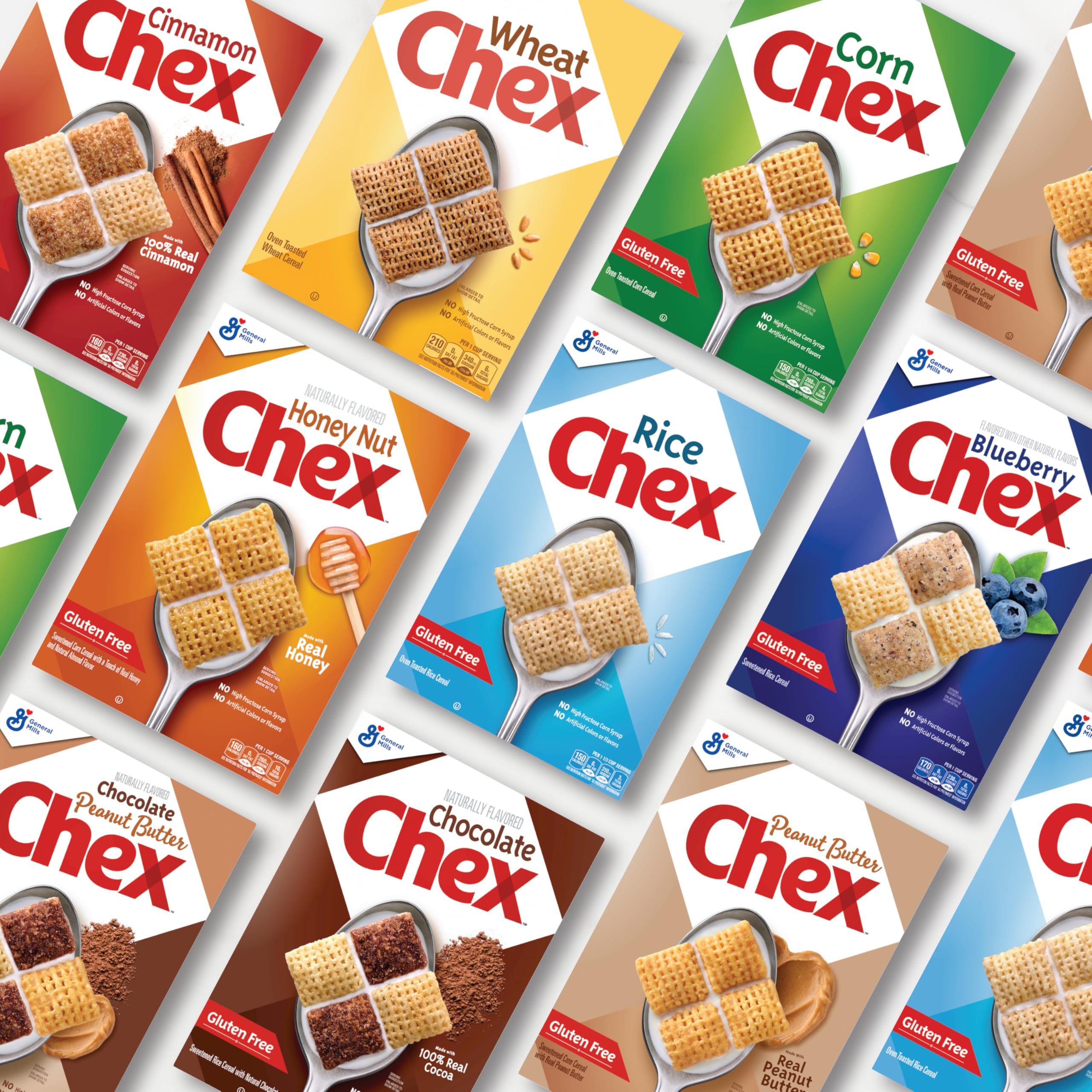 Gluten Free Rice Chex Breakfast Cereal - 18 oz Family Size Box for Homemade Chex Mix - Perfect for Morning Meals, Snacks & Party Mixes