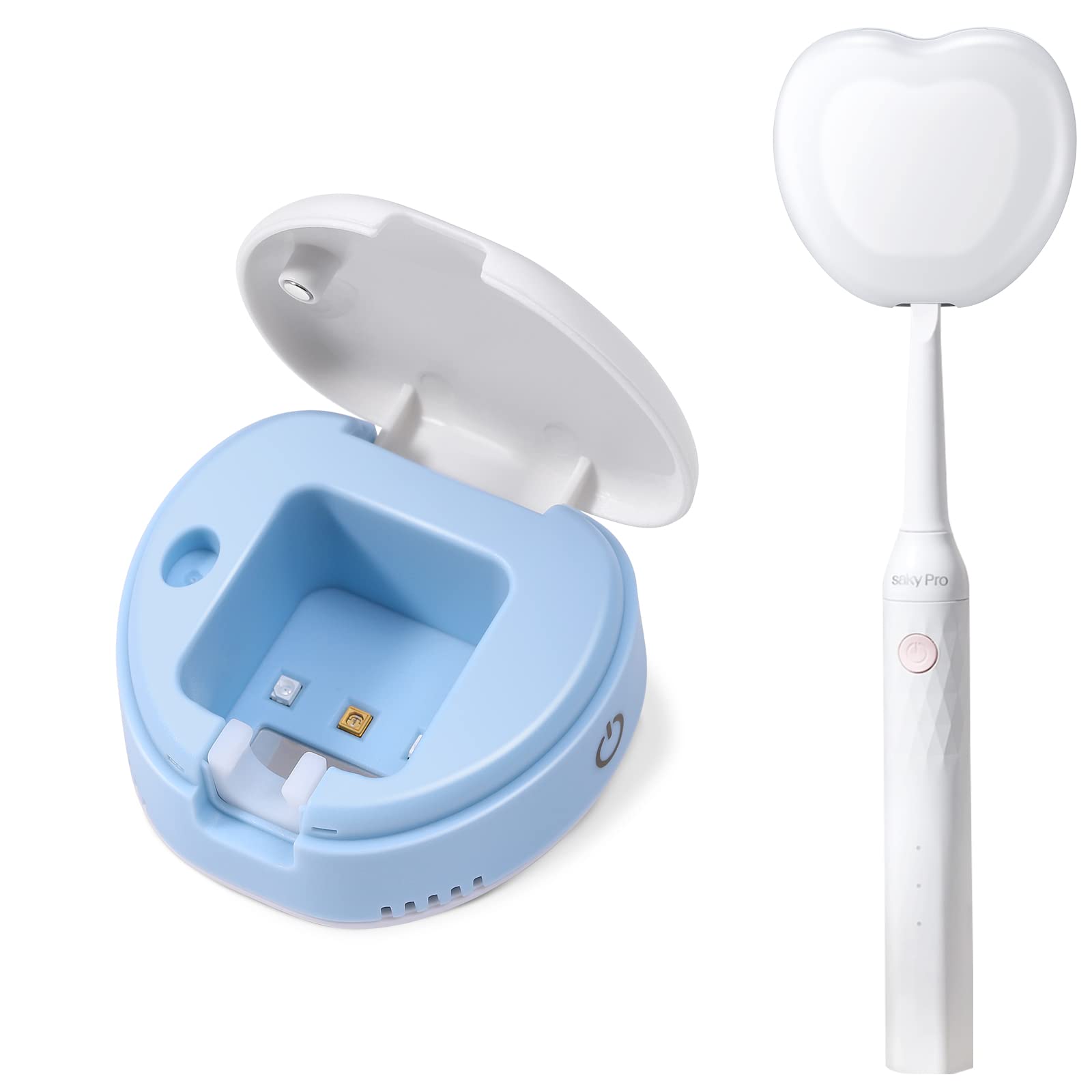 SEWROM UV-C Sanitizer Toothbrush Case - Portable Heat-Drying Holder for Any Size Toothbrush | USB Rechargeable | Toothbrush Sterilizer Cover for Travel, Home & Bathroom (White) | Perfect for Daily Hygiene, Camping & Hotel Stays