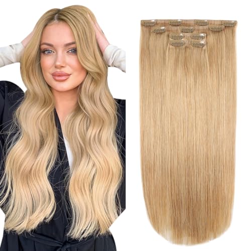 Silky Straight Clip-in Remy Human Hair Extensions for Women - 18 Inch Natural Black Hair Weft for Length & Volume - Perfect for Parties, Weddings & Daily Styling