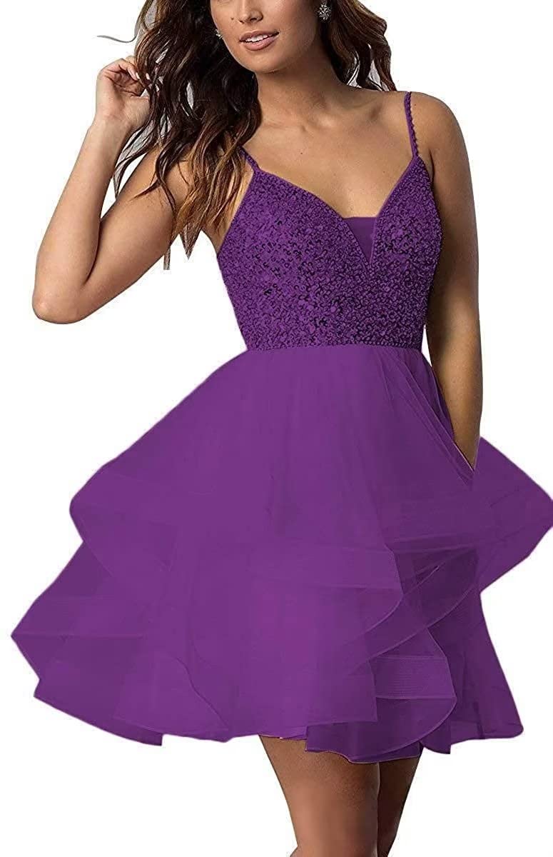 Sparkling Beaded Short Prom Dresses for Women - Elegant Tulle Homecoming Dress for Teens - Cocktail Party & Ball Gowns - Perfect for Prom Night, Quinceañera & Special Occasions