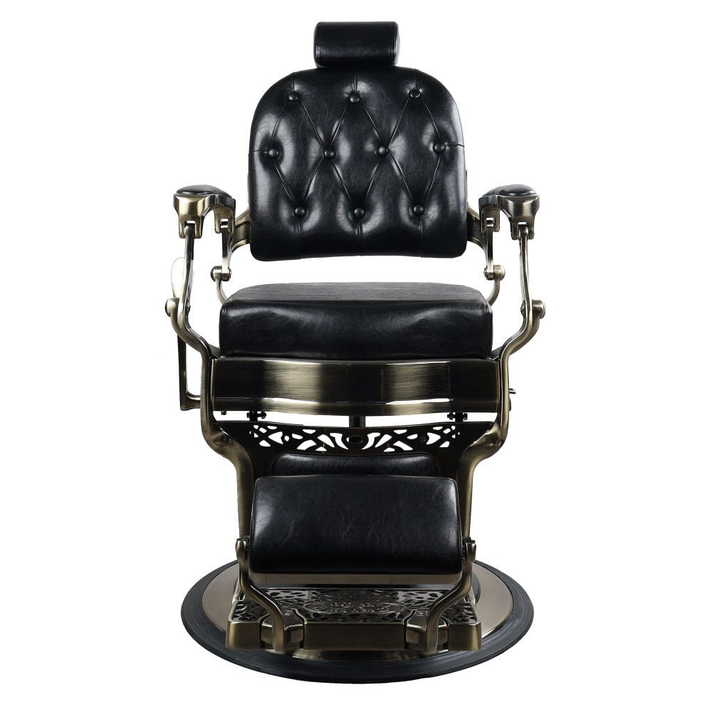 Vintage Hydraulic Barber Chair - Classic Bronze Salon Styling Chair for Professional Haircuts & Shaves | Perfect for Home Barbershops & Retro Salons