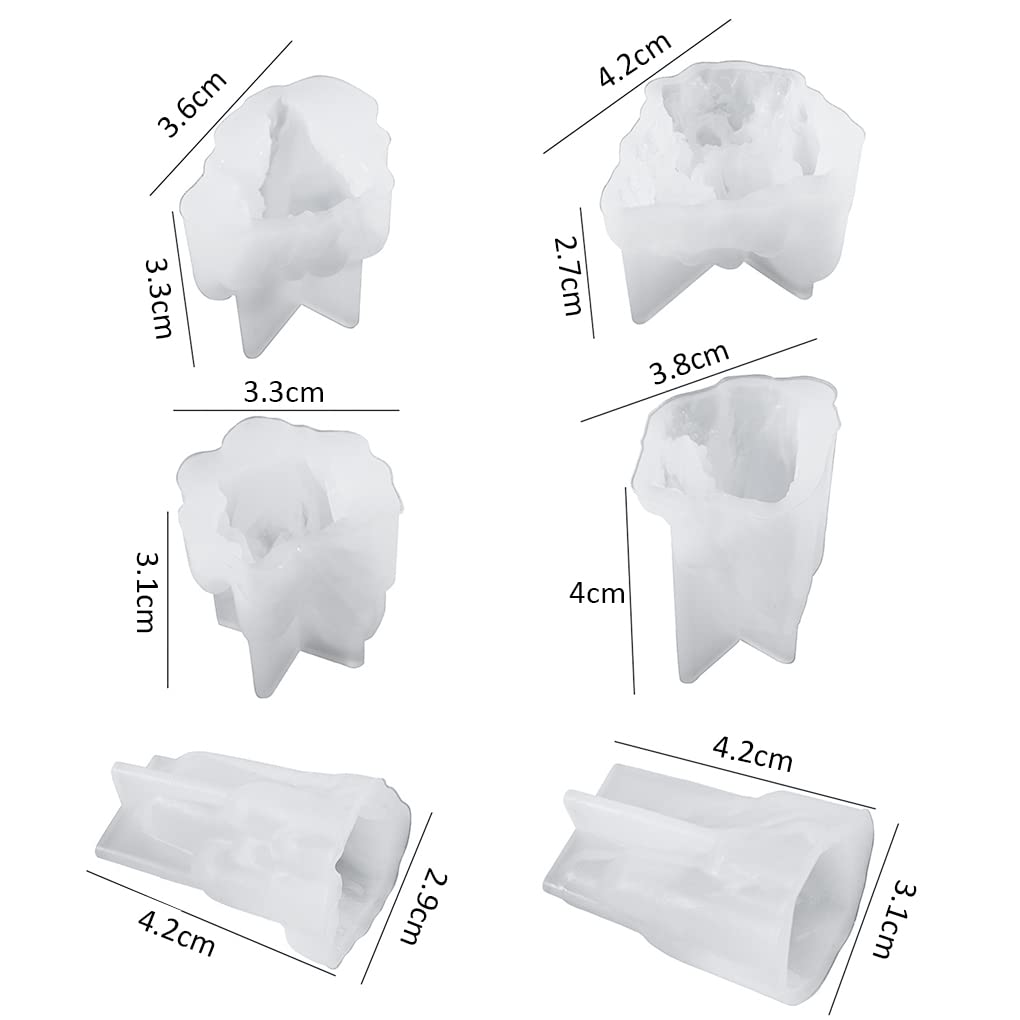 FineInno 6-Piece Crystal Cluster Silicone Molds for Resin Jewelry Making - Small Quartz Epoxy Resin Molds for DIY Crafts, Stone Decor & Home Decoration - Perfect for Handmade Pendants, Keychains & Geode Art Projects