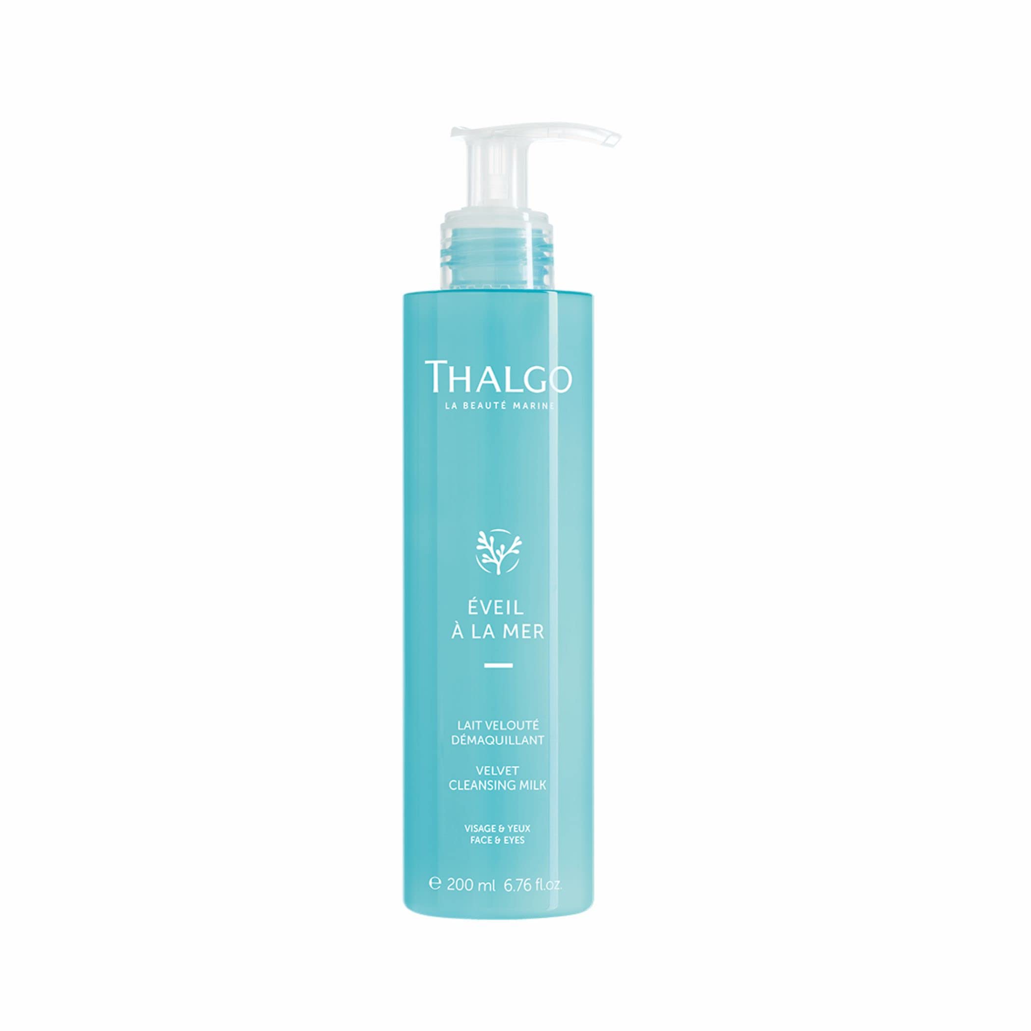 Thalgo Velvet Cleansing Milk - Gentle Face Wash with Castor & Grape Seed Oils for Soft, Hydrated Skin - 200ml - Perfect for Daily Skincare Routine & Sensitive Skin Care