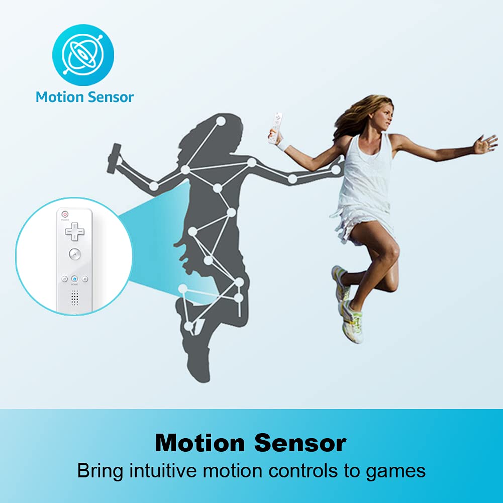 MINSWC Wii Controller 2 Pack with Silicone Case & Wrist Strap - Compatible with Nintendo Wii - White - Perfect for Family Game Night & Multiplayer Gaming
