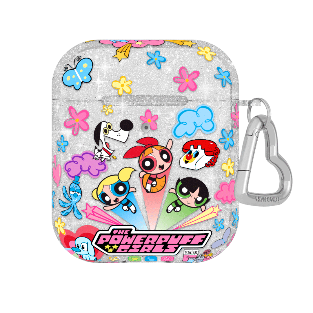 Powerpuff Girls Glitter AirPod Case - Cute & Protective Cover for AirPods 1/2/3, Perfect for Kids & Fans | Great Gift for Birthday, Party & Daily Use