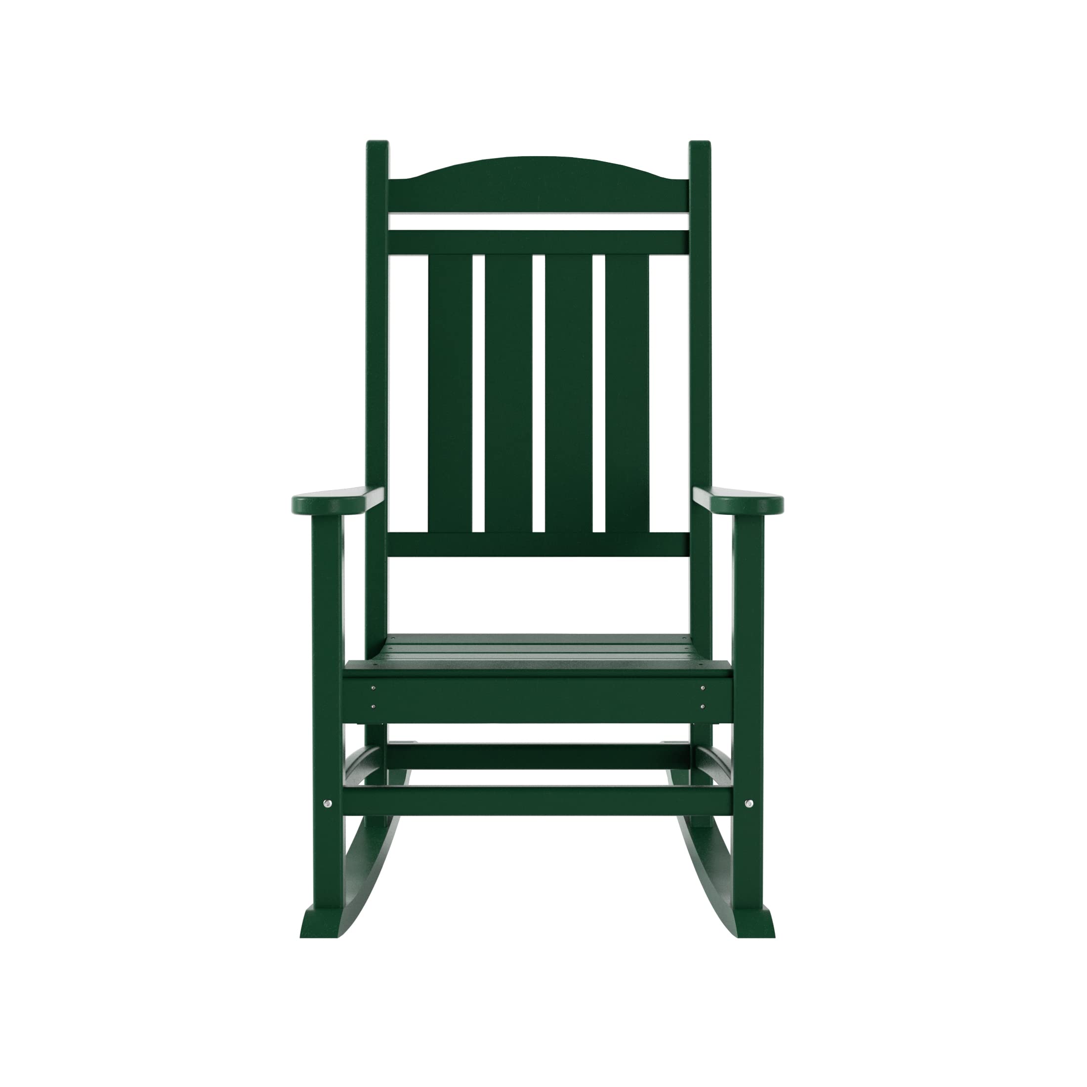 WO Home Furniture 2-Piece HDPE Outdoor Patio Rocking Chair Set - Traditional Style, Dark Green - Perfect for Porch, Garden & Backyard Relaxation
