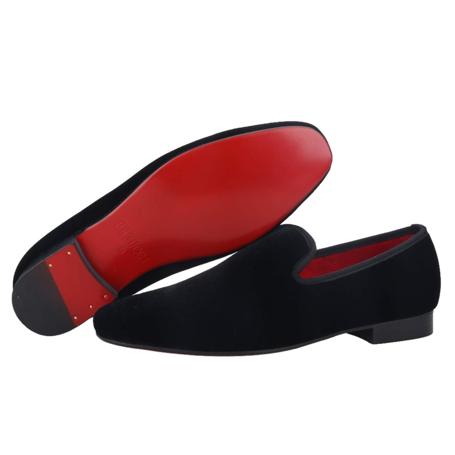 FERUCCI Black Velvet Square Toe Loafers - Women's Comfortable Slip-On Dress Shoes for Wedding, Prom, Office & Casual Wear