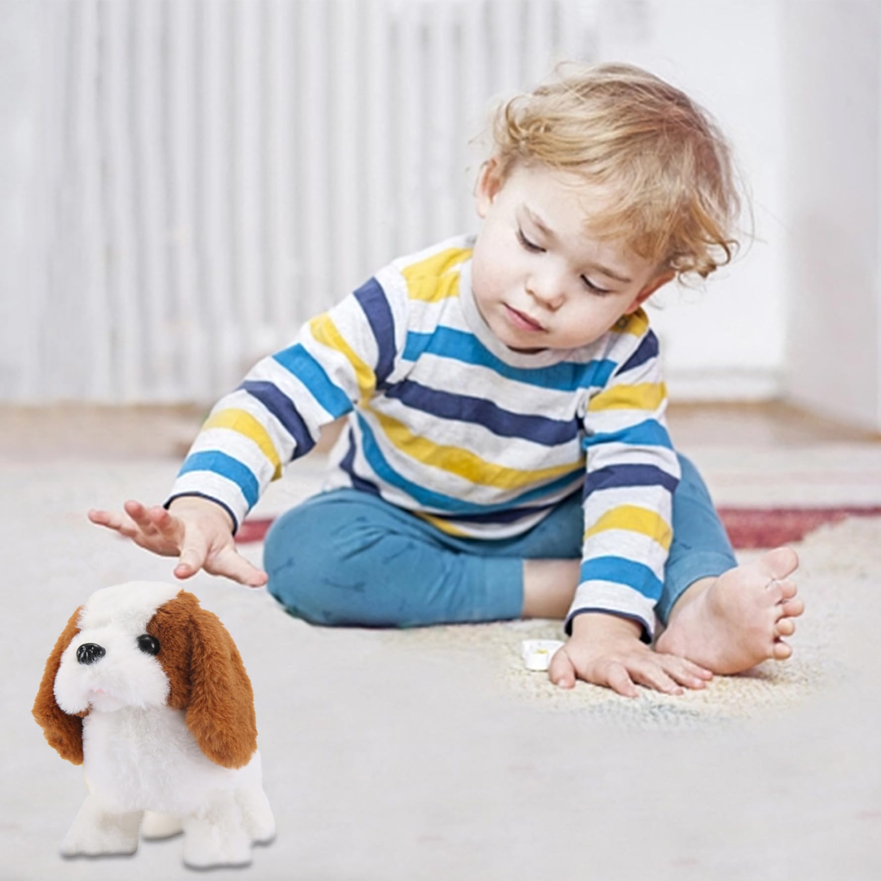 Electronic Toy Dog with Pulling Rope - Realistic Barking Saint Bernard for Kids Playtime