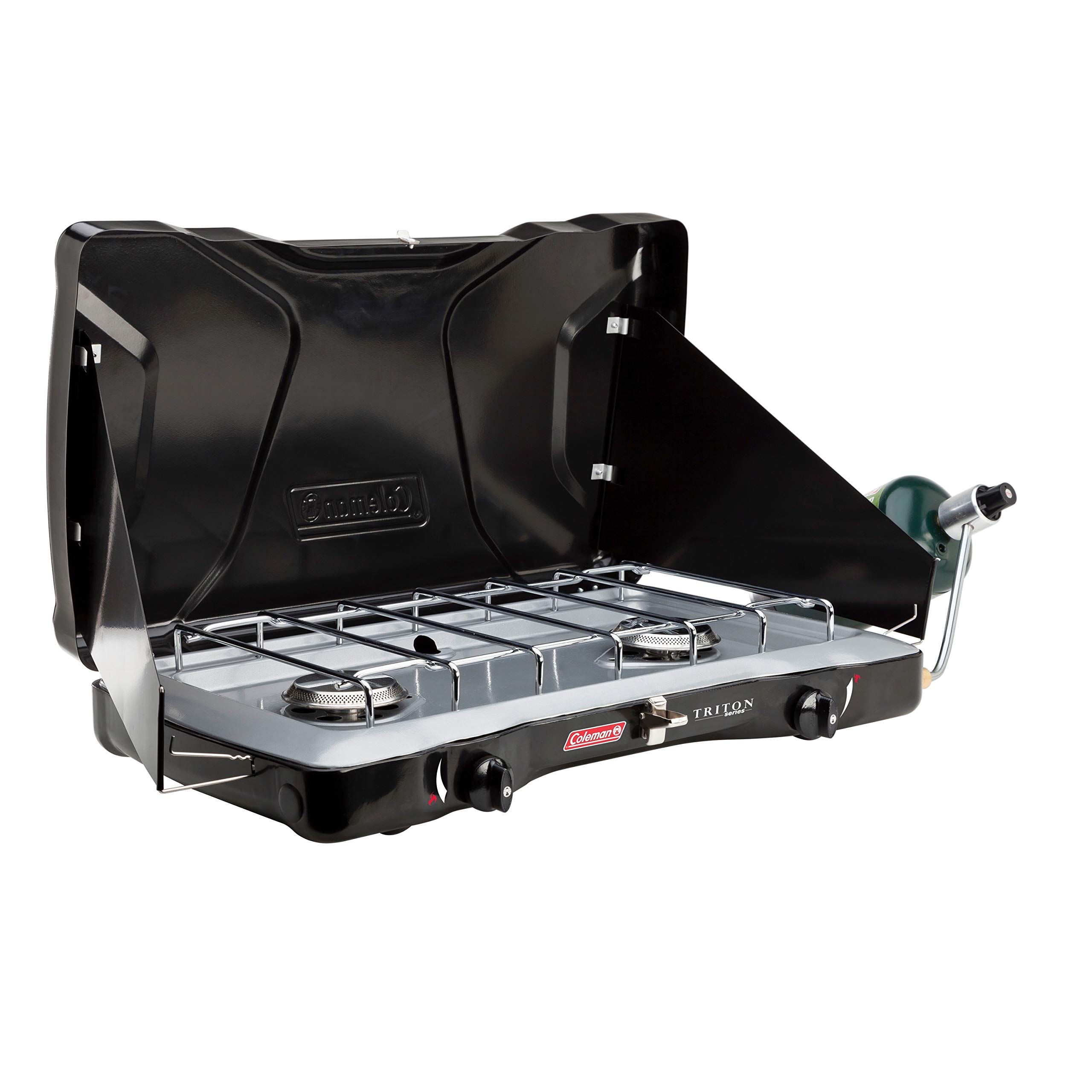 Coleman Triton 2-Burner Propane Camping Stove - Portable Outdoor Cooking for Camping, Backpacking & Picnics | High-Performance Gas Stove for RV Trips & Tailgating