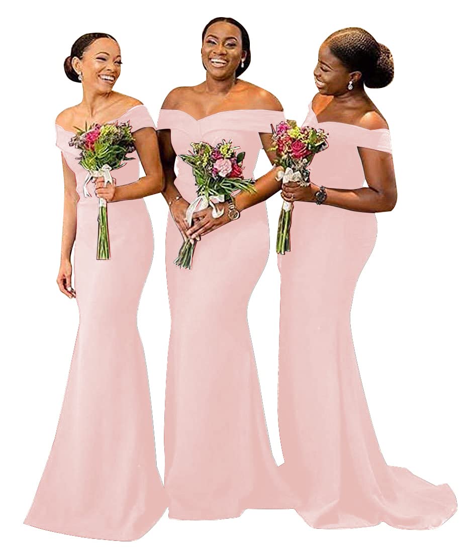 Elegant Mermaid Bridesmaid Dresses - Off Shoulder Formal Evening Gowns for Wedding Party & Prom | Bodycon Long Gown for Bridesmaids, Formal Events & Special Occasions