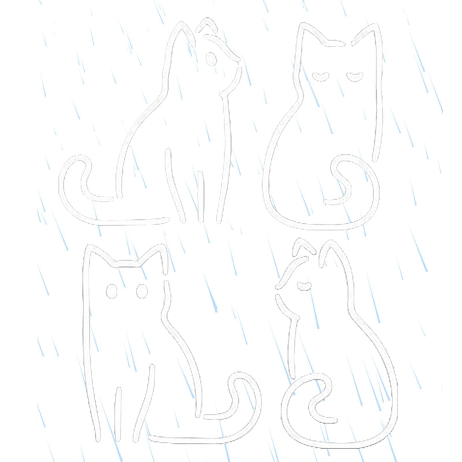 REMEK Cat Sticker Decals for Car Windows - 4 Adorable Cartoon Cat Decals for Trucks & Vehicles - Funny Rear Window Stickers for Pet Lovers (Perfect for Personalizing Your Ride & Showing Cat Love)