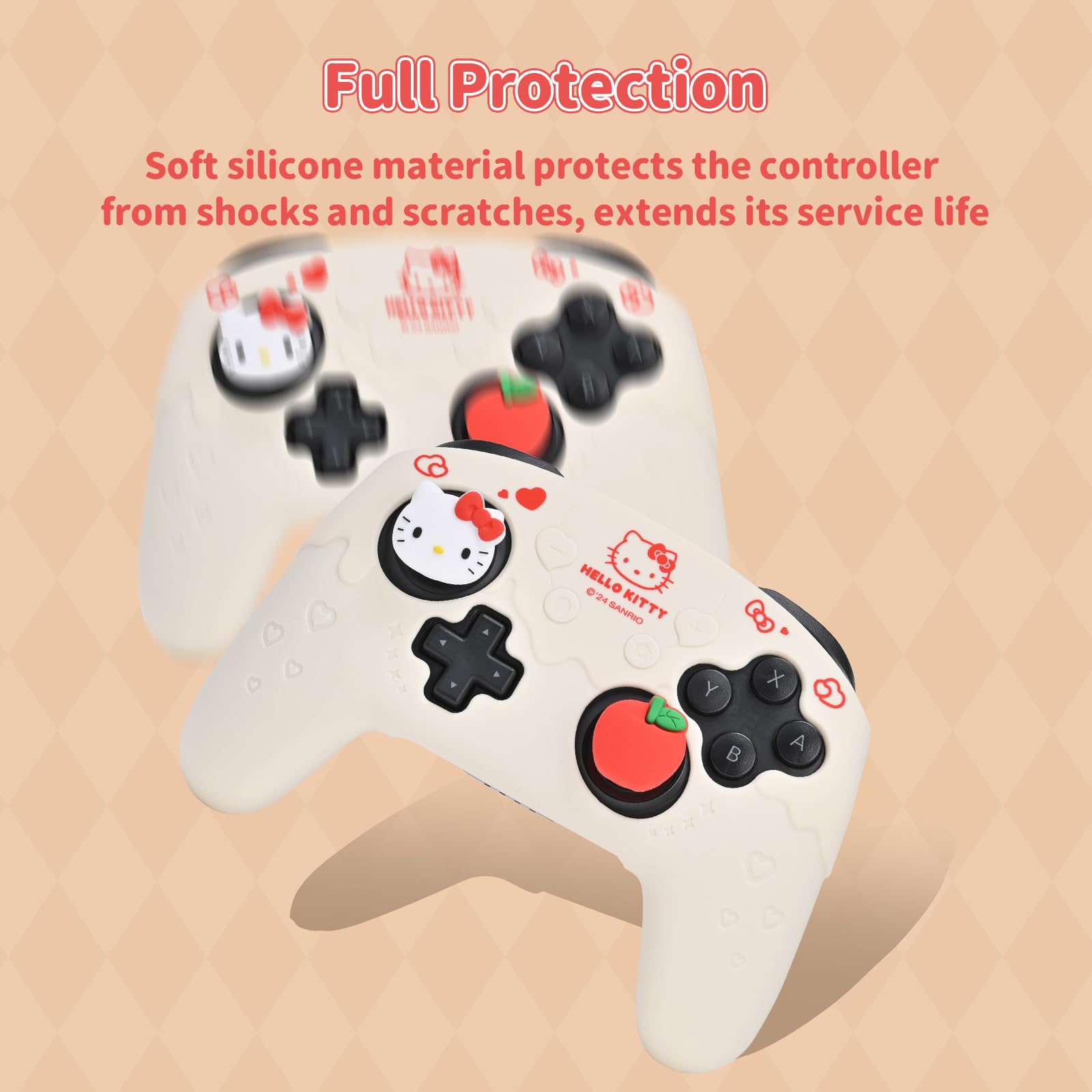 Premium Soft Silicone Cover Case for Nintendo Switch Pro Controller - Anti-Slip Grip Protector with 2 Thumb Grips & 2 Decorative Stickers - Perfect for Gaming, Travel Protection & Enhanced Comfort