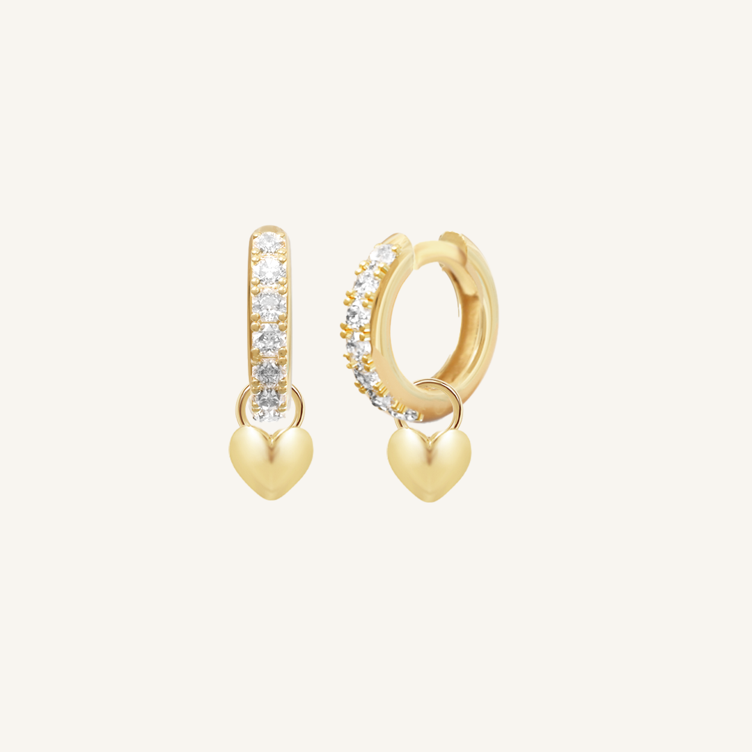 Behold Heart Crystal Hoops - Elegant Dainty Earrings for Women, 925 Sterling Silver Heart-Shaped Hoop Earrings with Sparkling Crystals | Perfect for Valentine's Day, Anniversary, Wedding, Party & Everyday Wear