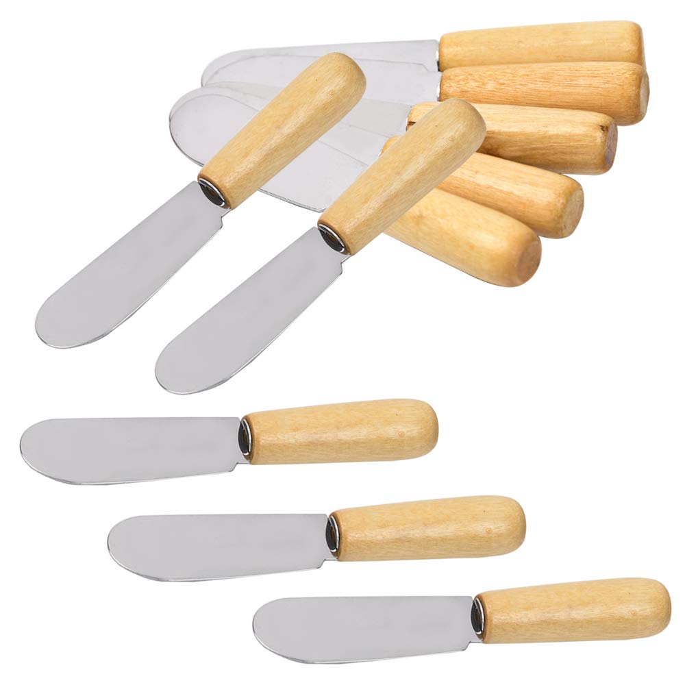 Premium Wooden Butter Knives Set of 10 - 4 Inch Sandwich Spreaders for Cream Cheese, Jam & Condiments - Perfect for Breakfast, Tea Parties & Catering Events