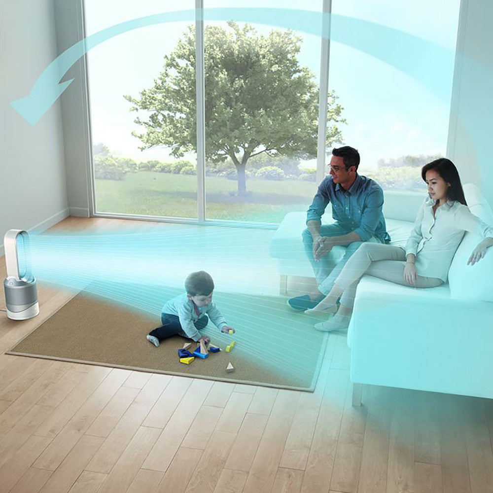 Refurbished Dyson HP02 Hot + Cool Air Purifier Fan Heater with 1 Year Warranty - White/Silver | Official Dyson Outlet | Perfect for Bedroom, Office & Home Use