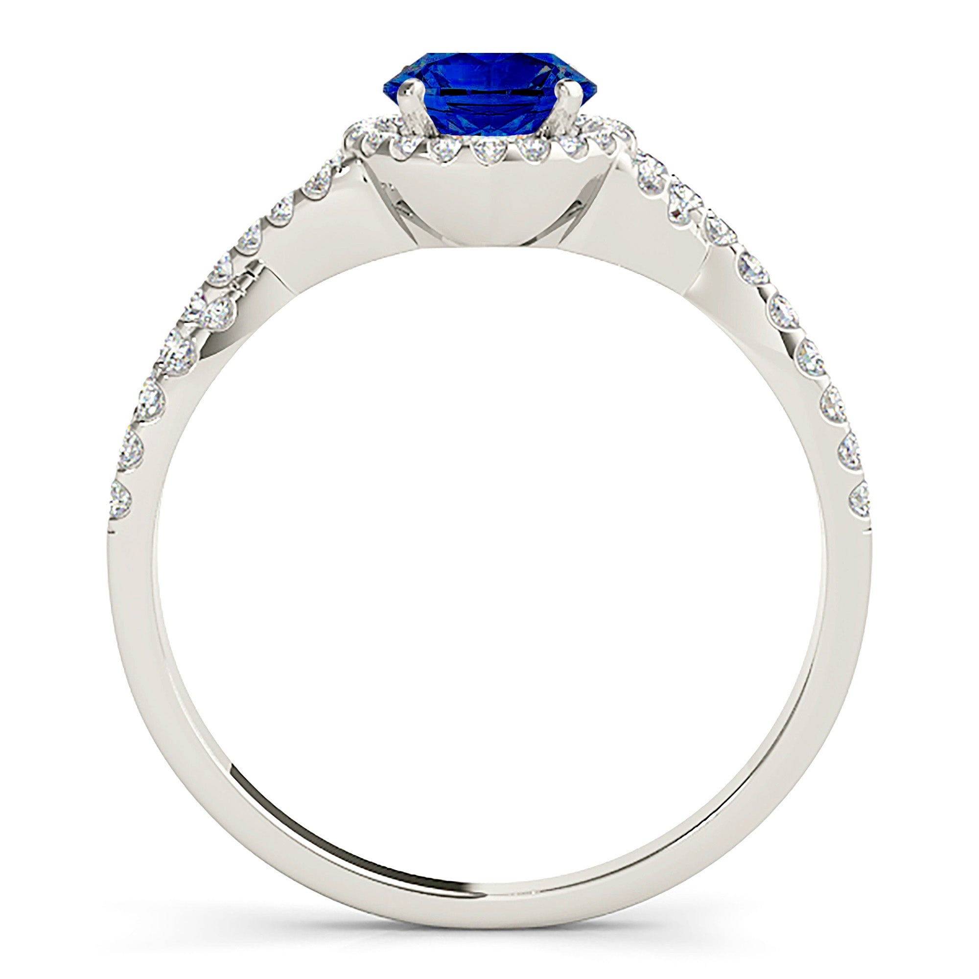 1.35 Carat Genuine Blue Sapphire Ring - Halo Setting Engagement Ring for Women, Perfect for Weddings, Anniversaries & Special Occasions