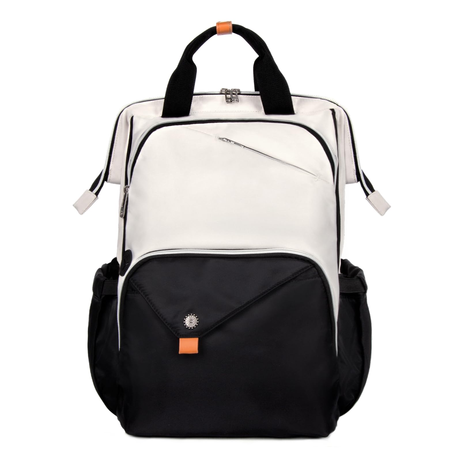 Hap Tim 17 Inch Laptop Backpack for Men & Women - Waterproof Travel Backpack with USB Charging Port, Work Backpack for Office, Nurse, Teacher - Carry On Backpack for Business Trip & College - Khaki Black (7651-BH) | Perfect for Daily Commute, School & Airplane Travel