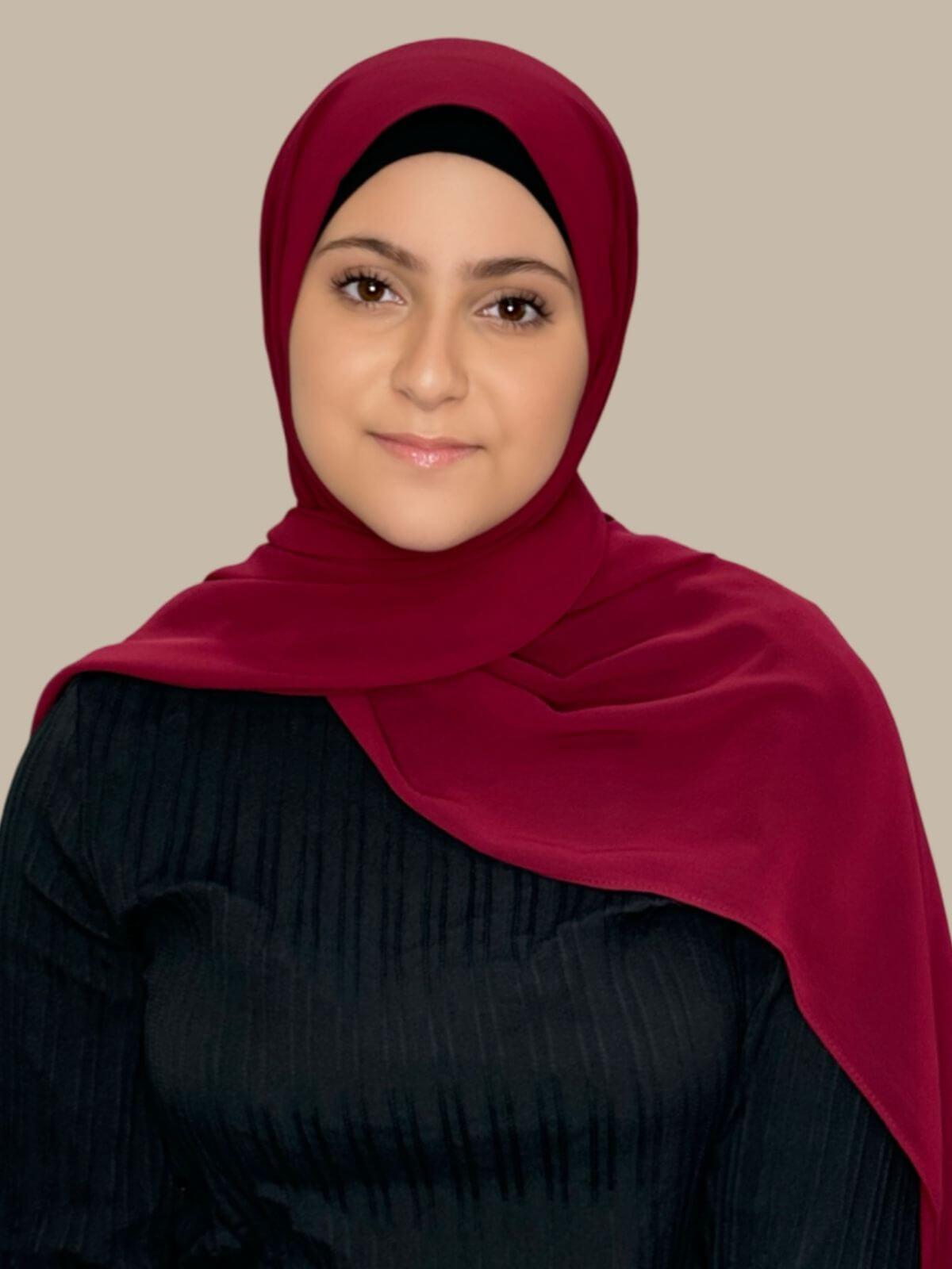 Luxury Chiffon Hijab for Women - Modish Girl Berry Red Scarf - Perfect for Prayer, Daily Wear & Special Occasions
