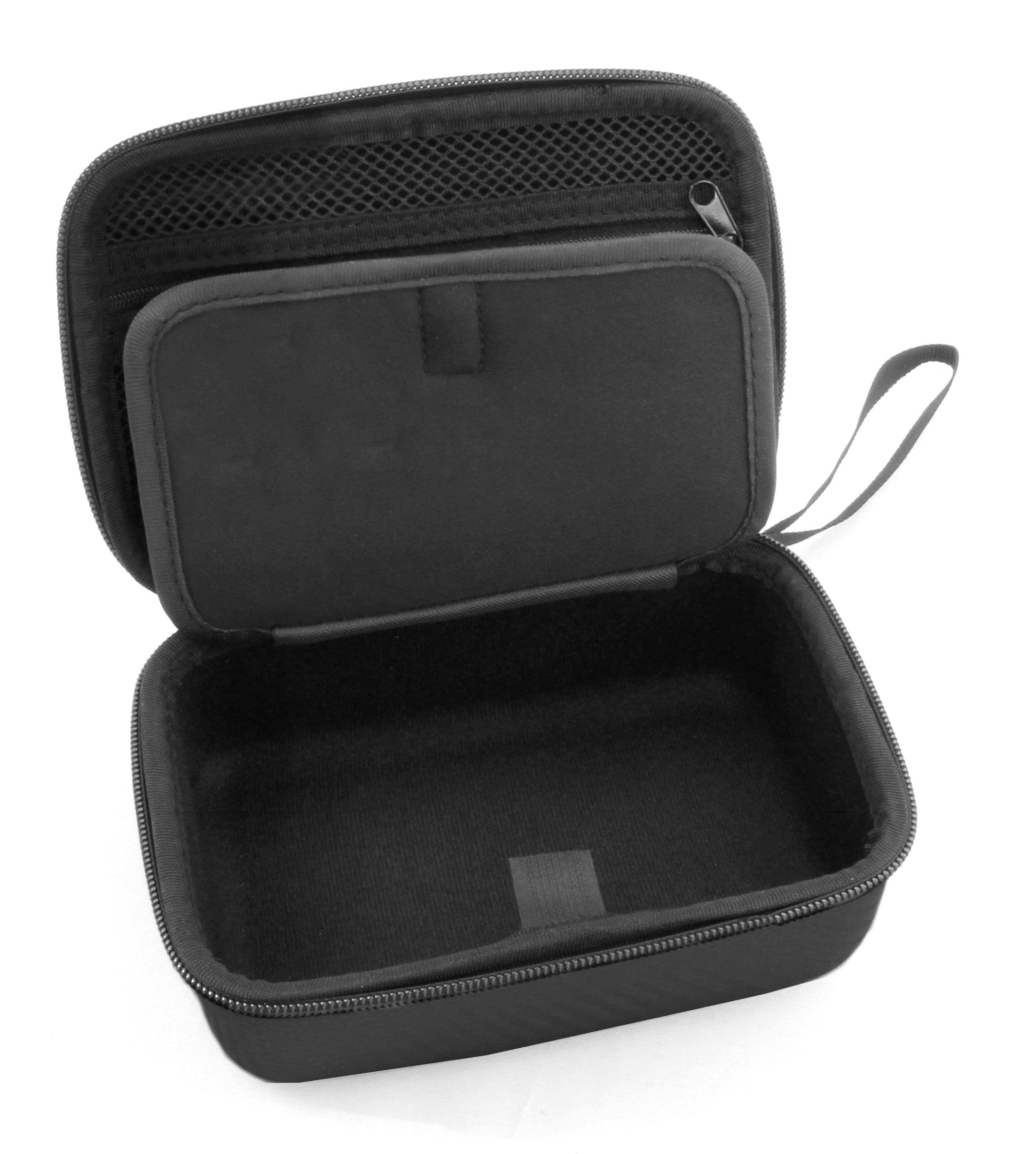 CASEMATIX 7 Hard Shell EVA Travel Case with Wrist Strap & Padded Divider - Protective Storage for Camera, Drone, GoPro Accessories up to 6.5 x 4 x 2 Inches - Perfect for Travel, Hiking & Outdoor Adventures
